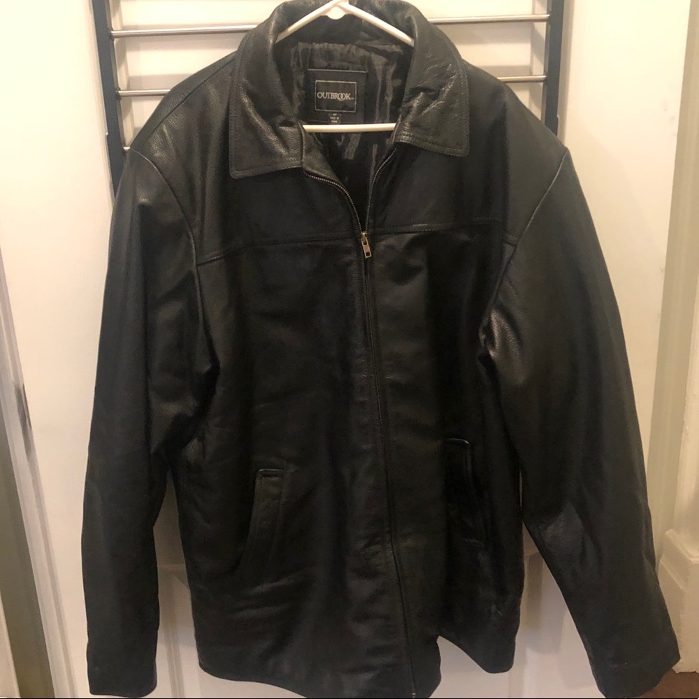 Black leather coat